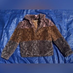 Faux Fur Snake Print Jacket
